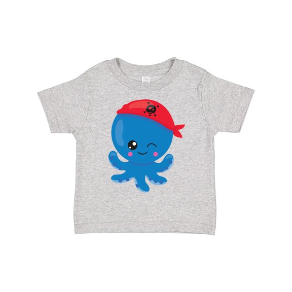 Inktastic Pirate Octopus, Cute Octopus, Little Octopus Boys or Girls Toddler T-Shirt