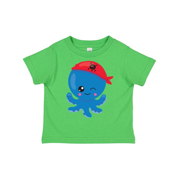 Inktastic Pirate Octopus, Cute Octopus, Little Octopus Boys or Girls Toddler T-Shirt