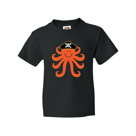 Inktastic Pirate Octopus Kids Funny Youth T-Shirt