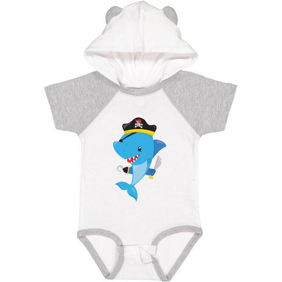 Inktastic Pirate Shark, Cute Shark, Little Shark, Blue Shark Boys or Girls Baby Bodysuit