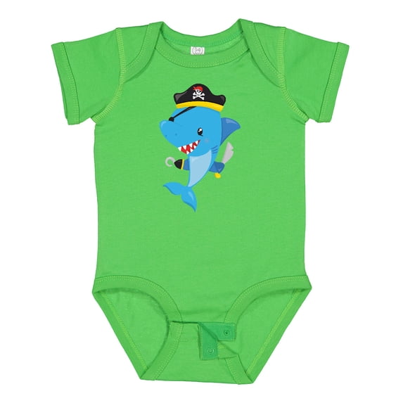 Inktastic Pirate Shark, Cute Shark, Little Shark, Blue Shark Boys or Girls Baby Bodysuit