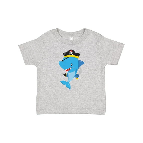 Inktastic Pirate Shark, Shark Wearing Pirate Hat, Blue Shark Boys or Girls Baby T-Shirt