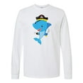 thumbnail image 1 of Inktastic Pirate Shark, Cute Shark, Little Shark, Blue Shark Long Sleeve T-Shirt, 1 of 5