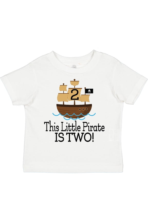 Pirate Ship 2nd Birthday Party Boys Toddler T-Shirt