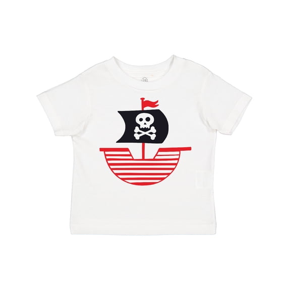 Inktastic Pirate Ship with Skull and Crossbones Boys or Girls Toddler T-Shirt