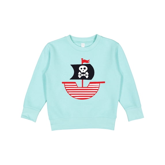 Inktastic Pirate Ship with Skull and Crossbones Toddler Sweatshirt