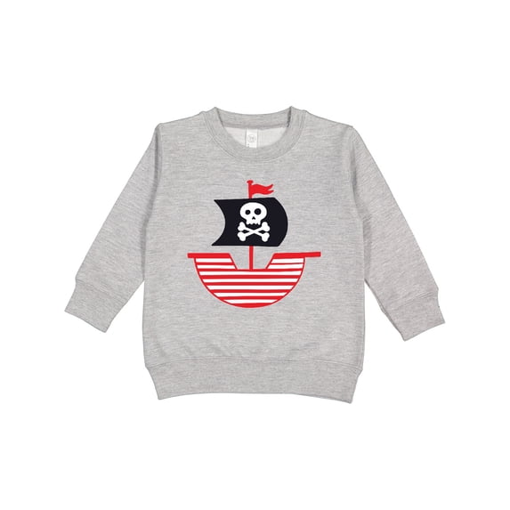 Inktastic Pirate Ship with Skull and Crossbones Toddler Sweatshirt