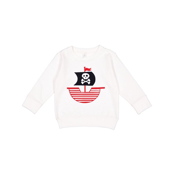 Inktastic Pirate Ship with Skull and Crossbones Toddler Sweatshirt