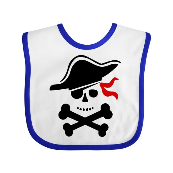 Inktastic Pirate Skull and Cross Bones Boys or Girls Baby Bib