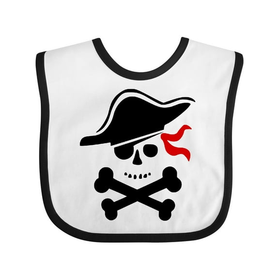 Inktastic Pirate Skull and Cross Bones Boys or Girls Baby Bib