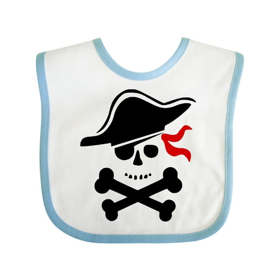 Inktastic Pirate Skull and Cross Bones Boys or Girls Baby Bib