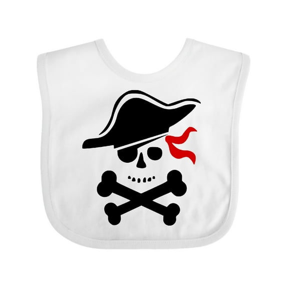 Inktastic Pirate Skull and Cross Bones Boys or Girls Baby Bib