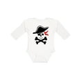 thumbnail image 1 of Inktastic Pirate Skull and Cross Bones Boys or Girls Long Sleeve Baby Bodysuit, 1 of 5