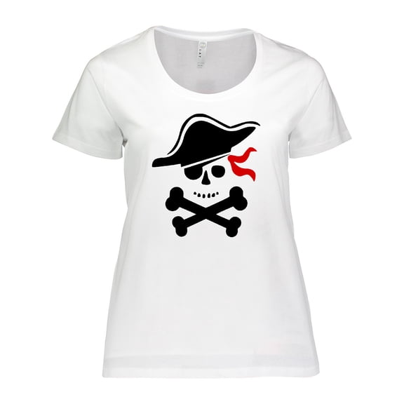 Inktastic Pirate Skull and Cross Bones Women's Plus Size T-Shirt
