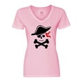 thumbnail image 1 of Inktastic Pirate Skull and Cross Bones Women's V-Neck T-Shirt, 1 of 5