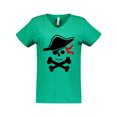 thumbnail image 1 of Inktastic Pirate Skull and Cross Bones Women's V-Neck T-Shirt, 1 of 5