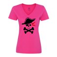 thumbnail image 1 of Inktastic Pirate Skull and Cross Bones Women's V-Neck T-Shirt, 1 of 5