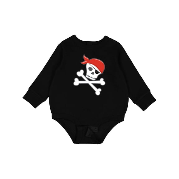 Inktastic Pirate Skull and Crossbones Baby Fleece Bodysuit