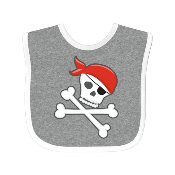 Inktastic Pirate Skull and Crossbones Boys or Girls Baby Bib