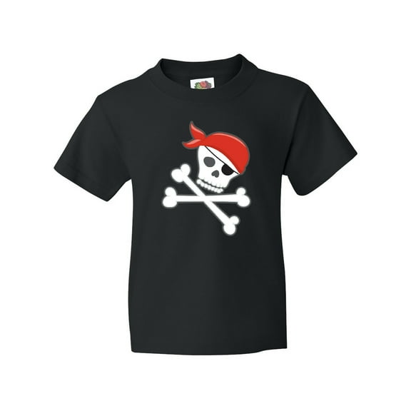 Inktastic Pirate Skull and Crossbones Youth T-Shirt