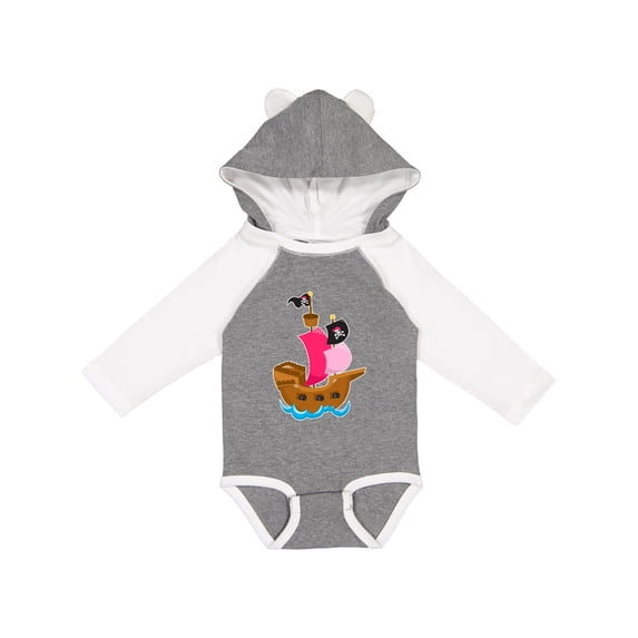 Inktastic Pirate ship Girls Long Sleeve Baby Bodysuit