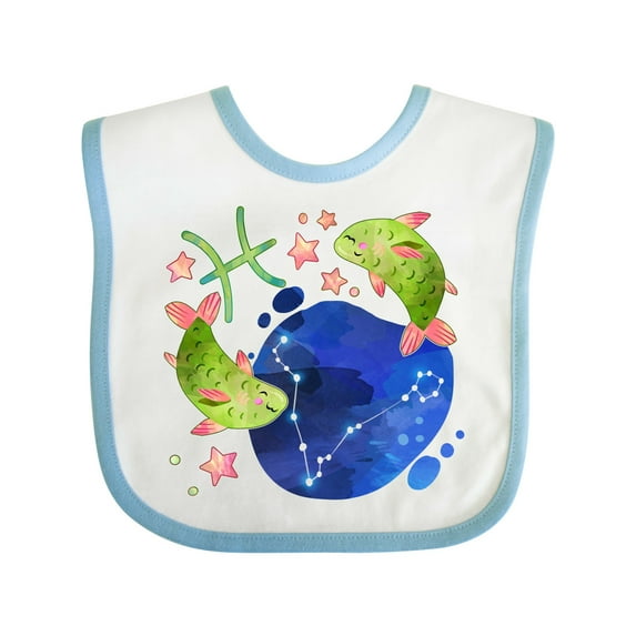 Inktastic Pisces Constellation Zodiac Sign Illustration Boys or Girls Baby Bib