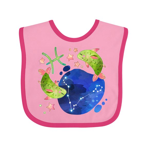 Inktastic Pisces Constellation Zodiac Sign Illustration Boys or Girls Baby Bib