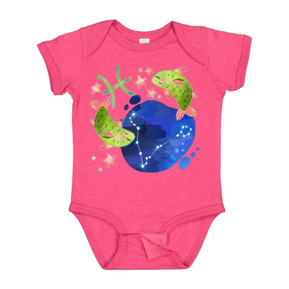 Inktastic Pisces Constellation Zodiac Sign Illustration Boys or Girls Baby Bodysuit