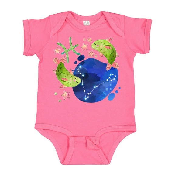 Inktastic Pisces Constellation Zodiac Sign Illustration Boys or Girls Baby Bodysuit