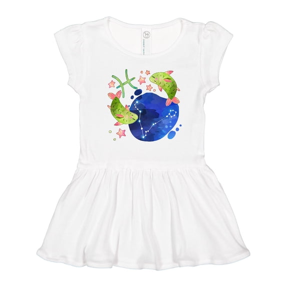 Inktastic Pisces Constellation Zodiac Sign Illustration Girls Toddler Dress