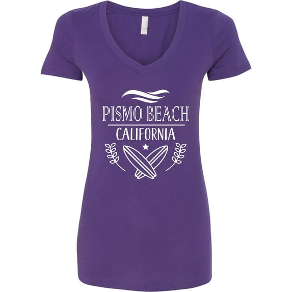 Inktastic Pismo Beach California Trip Surfing Women's V-Neck T-Shirt