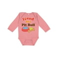 thumbnail image 1 of Inktastic Pit Bull Loved By A (Dog Breed) Boys or Girls Long Sleeve Baby Bodysuit, 1 of 5