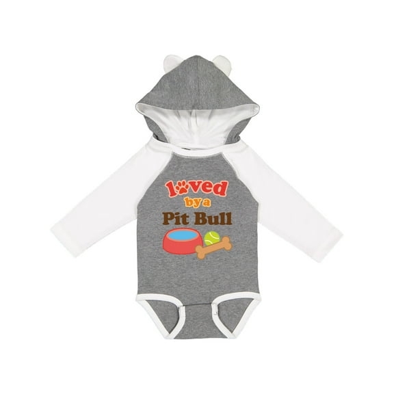 Inktastic Pit Bull Loved By A (Dog Breed) Boys or Girls Long Sleeve Baby Bodysuit