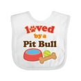 thumbnail image 1 of Inktastic Pit Bull Loved by a (dog Breed) Boys or Girls Baby Bib, 1 of 4
