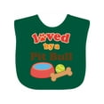 thumbnail image 1 of Inktastic Pit Bull Loved by a (dog Breed) Boys or Girls Baby Bib, 1 of 4