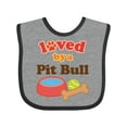 thumbnail image 1 of Inktastic Pit Bull Loved by a (dog Breed) Boys or Girls Baby Bib, 1 of 4