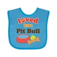 thumbnail image 1 of Inktastic Pit Bull Loved by a (dog Breed) Boys or Girls Baby Bib, 1 of 4