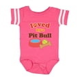 thumbnail image 1 of Inktastic Pit Bull Loved by a (dog Breed) Boys or Girls Baby Bodysuit, 1 of 5