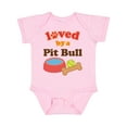 thumbnail image 1 of Inktastic Pit Bull Loved by a (dog Breed) Boys or Girls Baby Bodysuit, 1 of 5