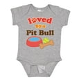thumbnail image 1 of Inktastic Pit Bull Loved by a (dog Breed) Boys or Girls Baby Bodysuit, 1 of 5