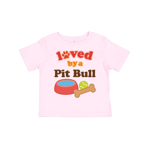 Inktastic Pit Bull Loved by a (dog Breed) Boys or Girls Toddler T-Shirt