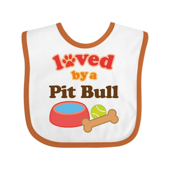 Inktastic Pit Bull Loved by a (dog Breed) Boys or Girls Baby Bib