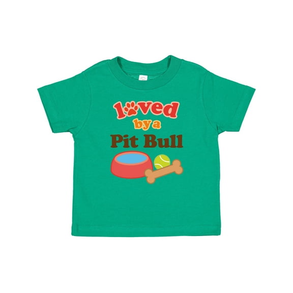 Inktastic Pit Bull Loved by a (dog Breed) Boys or Girls Baby T-Shirt