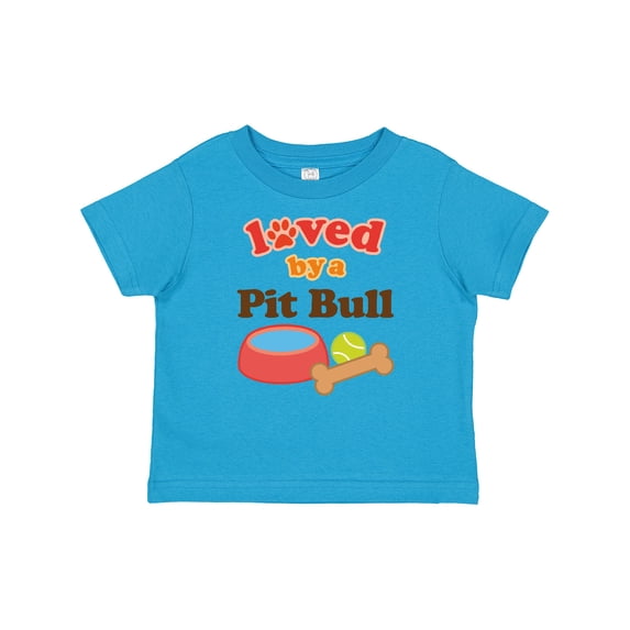 Inktastic Pit Bull Loved by a (dog Breed) Boys or Girls Baby T-Shirt