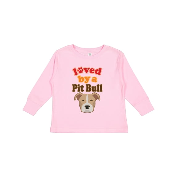 Inktastic Pit Bull Terrier Dog Lover Boys or Girls Long Sleeve Toddler T-Shirt