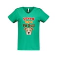 thumbnail image 1 of Inktastic Pit Bull Terrier Dog Lover Women's V-Neck T-Shirt, 1 of 5