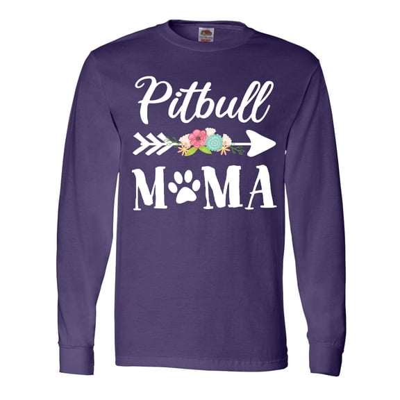 Inktastic Pitbull Mama with Arrow and Flowers Long Sleeve T-Shirt