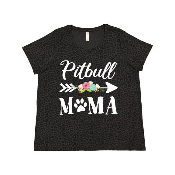 Inktastic Pitbull Mama with Arrow and Flowers Women's Plus Size T-Shirt