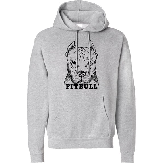 Inktastic Pitbull Sketch Portrait with Dog Breed Name Adult Hoodie Sweatshirt