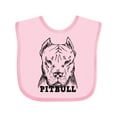 thumbnail image 1 of Inktastic Pitbull Sketch Portrait with Dog Breed Name Boys or Girls Baby Bib, 1 of 4